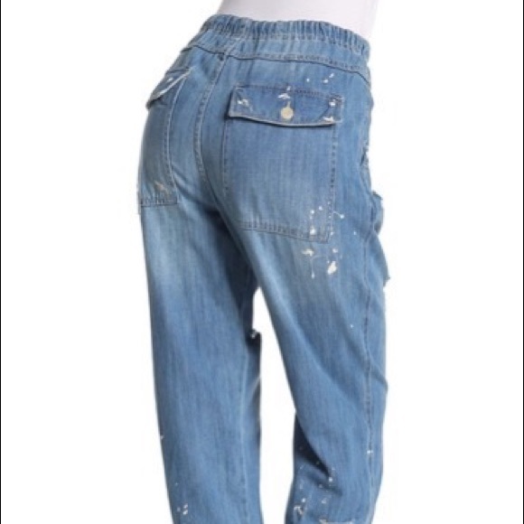 Free People Mixed Up Distressed Utility Jeans - Picture 3 of 7
